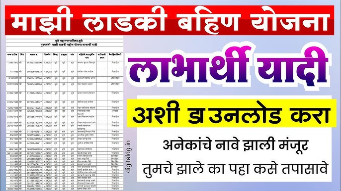 लाडकी बहीण मंजूर अर्ज यादीमध्ये नाव पहा : Ladaki Bahin Yojana