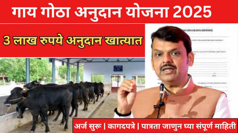 गाय गोठ्यासाठी मिळणार 2 लाख रुपये अनुदान , तेही 100% एका दिवसात बँक खात्यात जमा